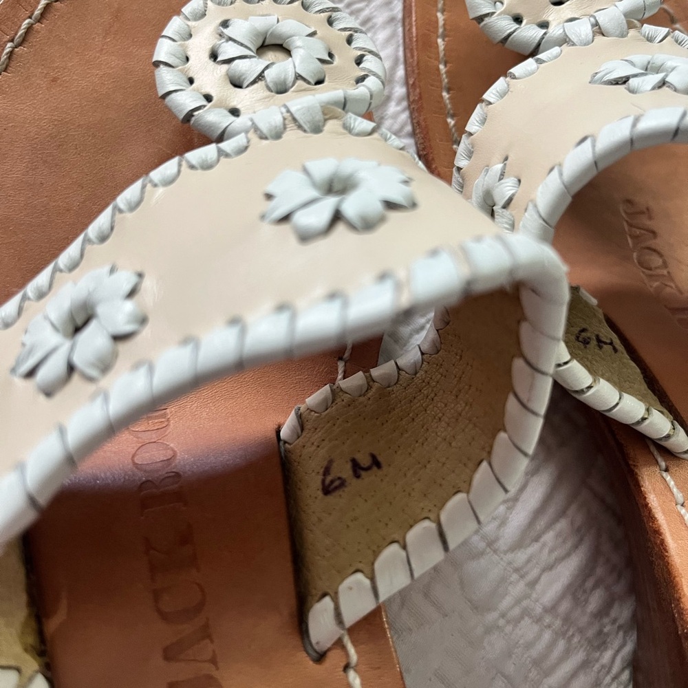 Jack Rogers Cream and Tan Wedges size 6 made in USA - Picture 4 of 5